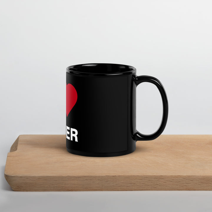 I Love Poker Black Glossy Mug