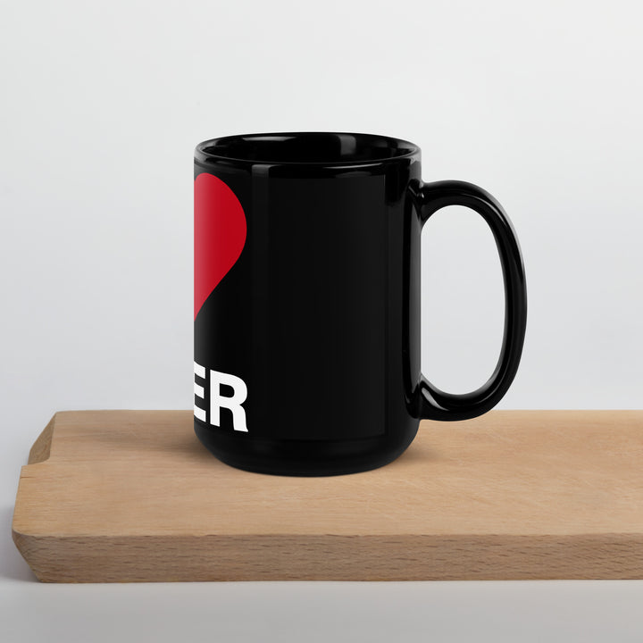 I Love Poker Black Glossy Mug