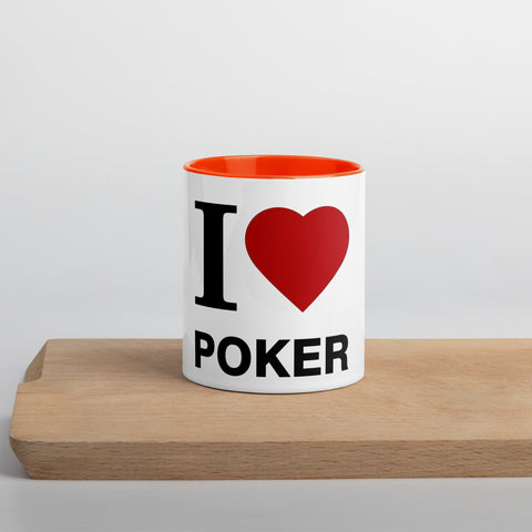 I Love Poker Mug with Color Inside